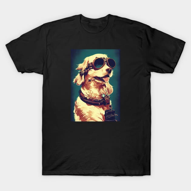 Vintage golden retriever portrait T-Shirt by etherElric